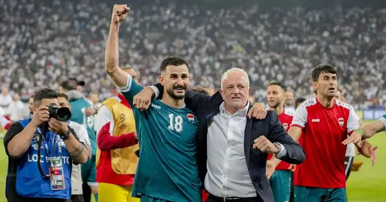 জয়ের পর উচ্ছ্বসিত ইরাকের ফুটবলারা